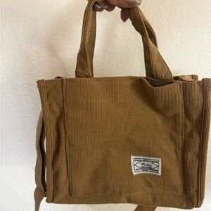Brown Corduroy Tote Bag